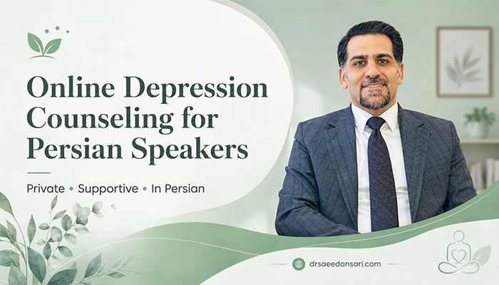 Dr. Saeed Ansari providing online depression counseling for Persian speakers