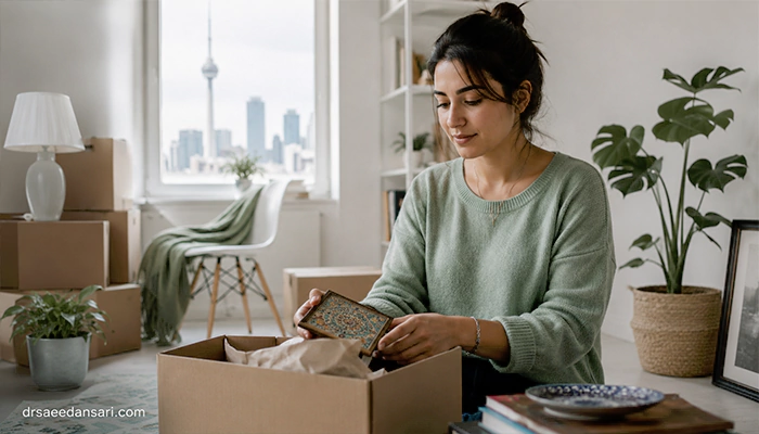Iranian immigrant experiencing homesickness while adjusting to life abroad and missing home